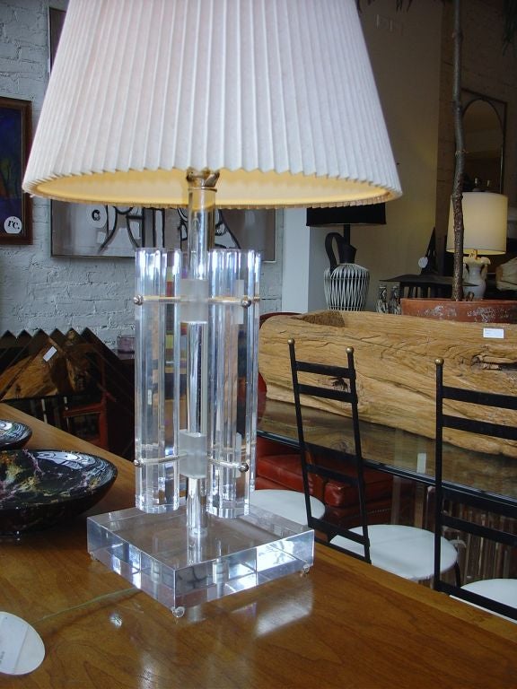 Acrylic Lucite Lamp For Sale