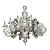 Fanciful Vintage Oversized Tin Chandelier