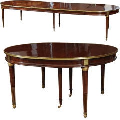 A Late 18th c. Louis XVI Neoclassical Mahogany Dining Table