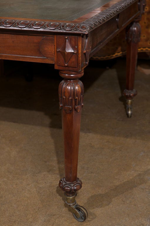 19th Century Irish Carved Mahogany Partners' Desk For Sale 1