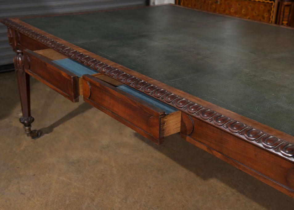 19th Century Irish Carved Mahogany Partners' Desk For Sale 4