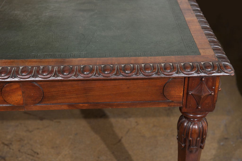 19th Century Irish Carved Mahogany Partners' Desk For Sale 5