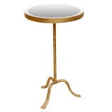 Gilt Metal Drinks Table with Antiqued Mirrored Glass