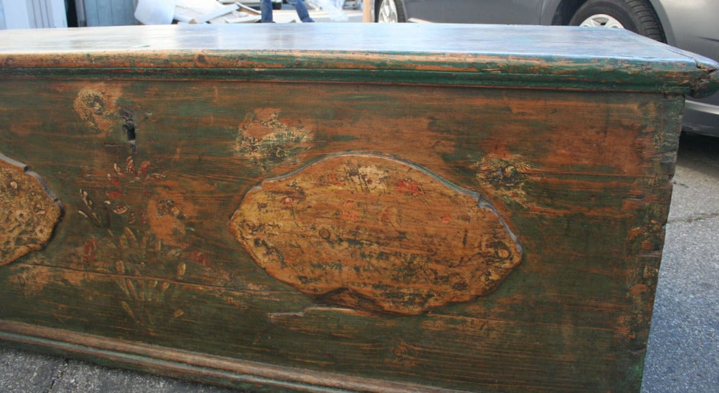 18th Century and Earlier Hope Chest Dated 1799, Original Paint
