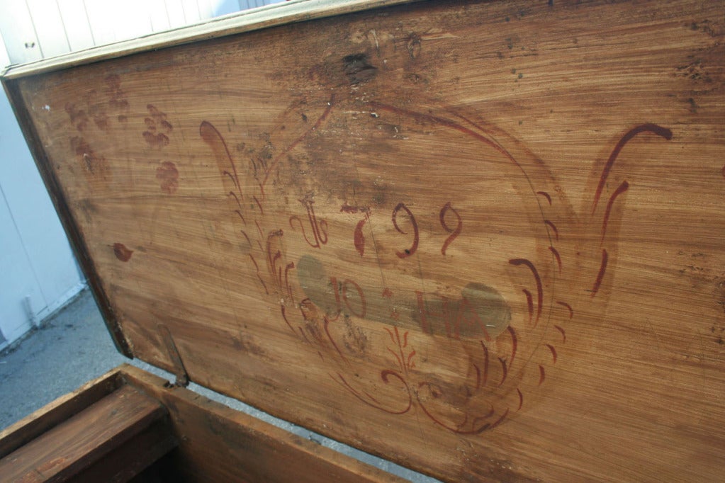 Wood Hope Chest Dated 1799, Original Paint