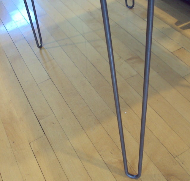 Industrial Steel Blue Bin on Hairpin Legs