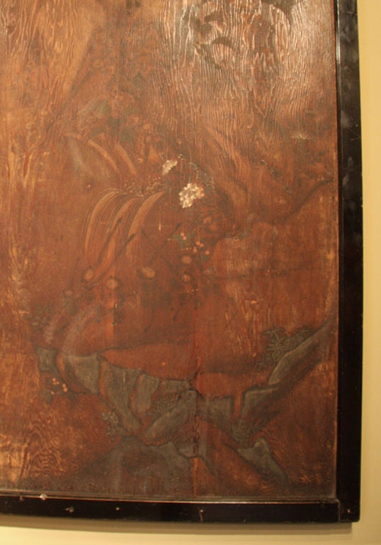 Pair of Japanese Sugi-do Painted Wood Doors For Sale 6