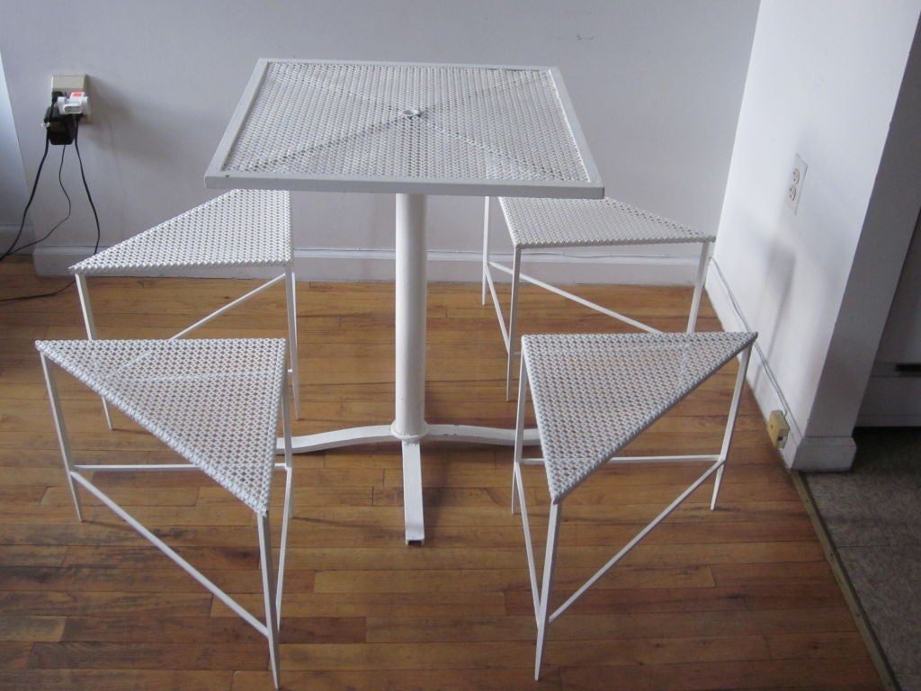 Table/Stool Ensemble by Mathieu Mategot In Good Condition In New York, NY