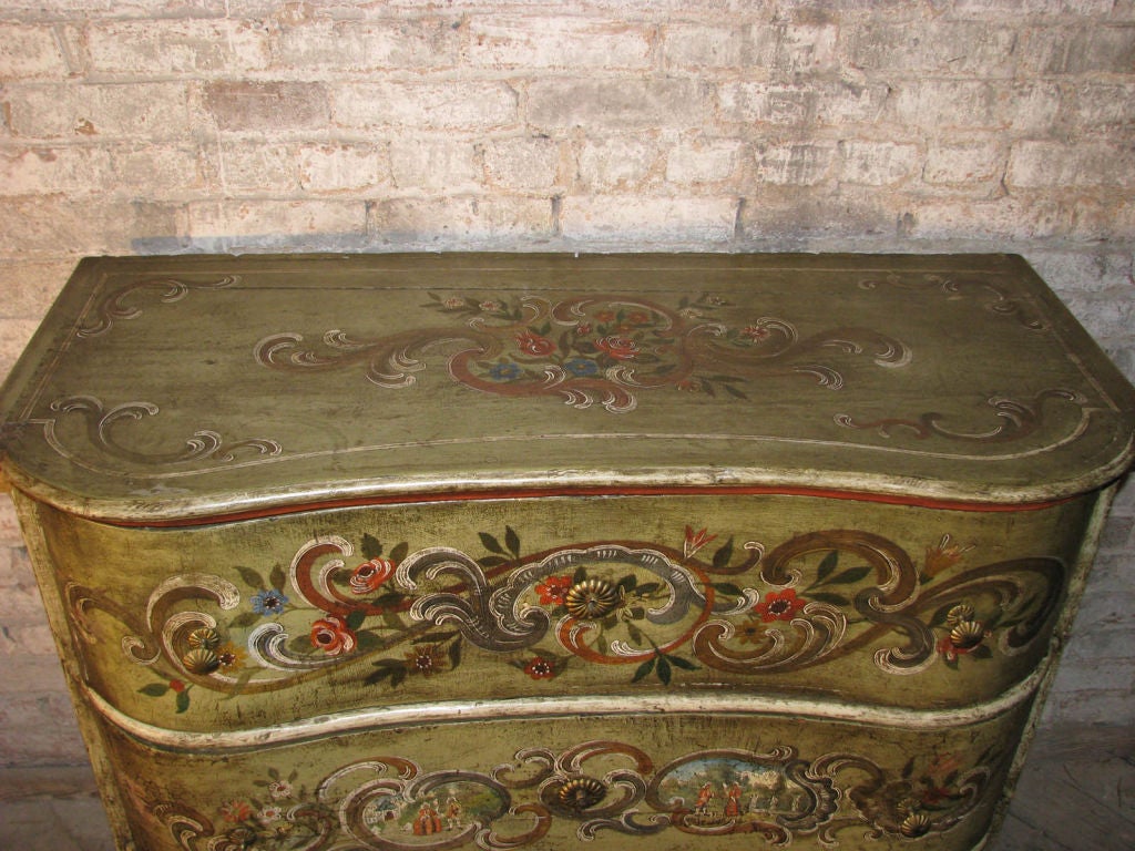 Painted 18th century Swiss Rococo Commode 3