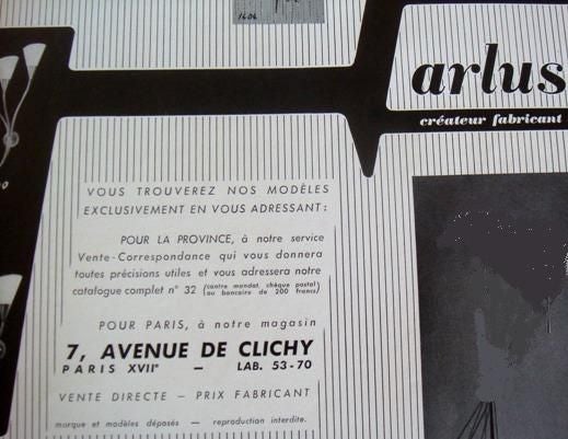 Pair of Art Deco  Plaster Sconces Signed Arlus For Sale 4
