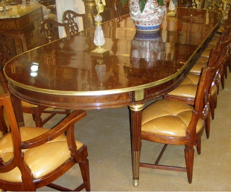 A Late 18th c. Louis XVI Neoclassical Mahogany Dining Table