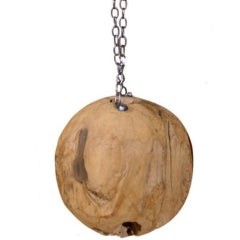 teak ball as pendant