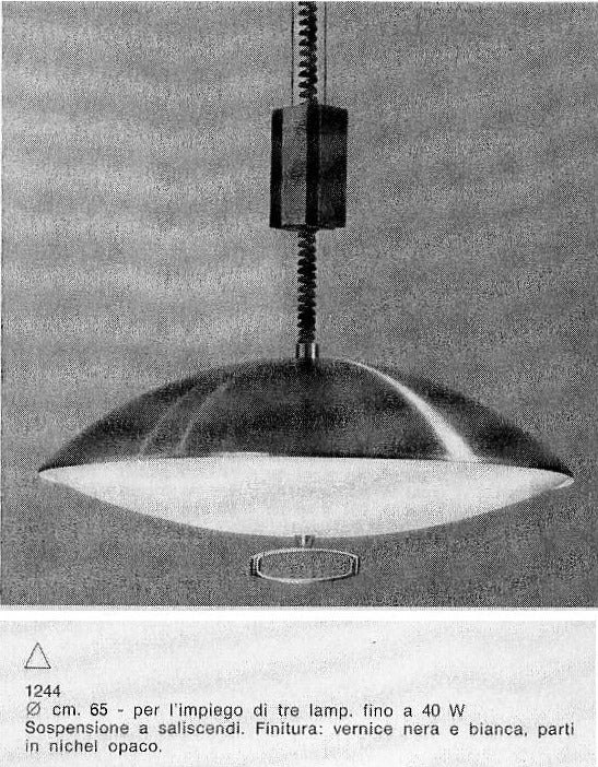 Italian Stilnovo Height Adjustable UFO Suspension Pendant 'Sgned' For Sale