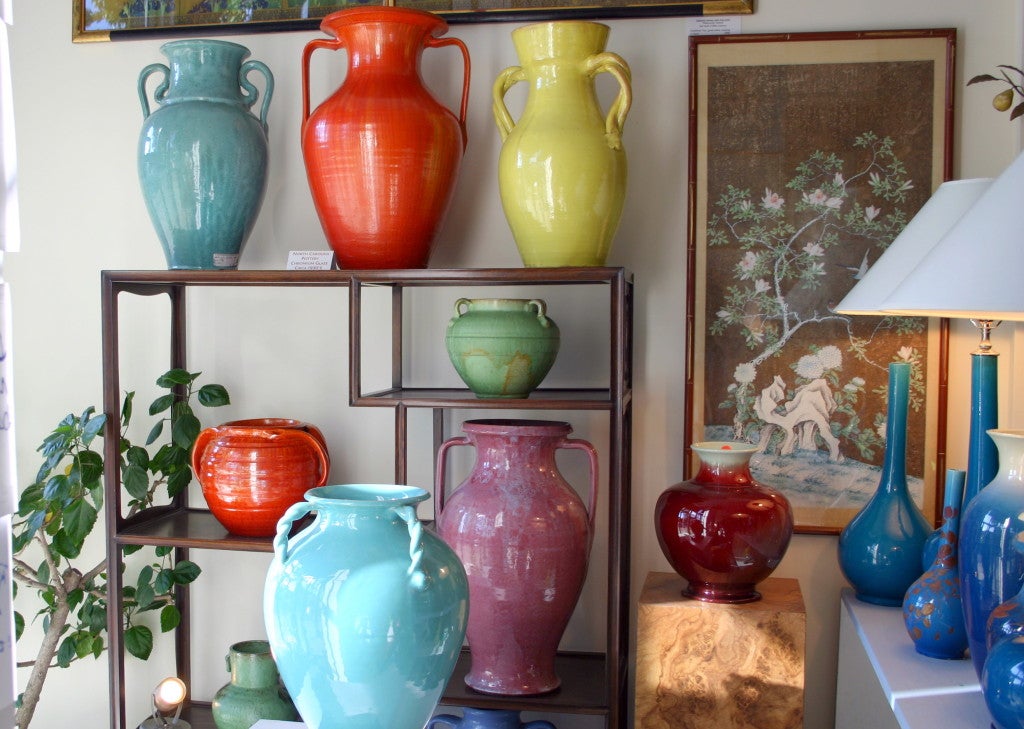 Vintage Chrome Red North Carolina Art Pottery Vase 3
