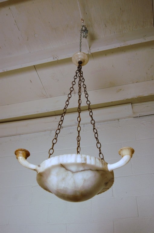 Neoclassical Revival Early 20th Century Neoclassical Alabaster Candelabra Chandelier