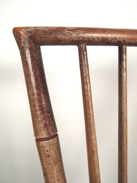 Pair of Federal Period Painted 'Bamboo' Rod Back Windsor Chairs 3