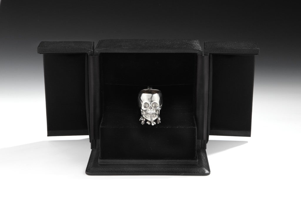 Russian silver 'Doctor's Cup' goblet in form of a Skull.