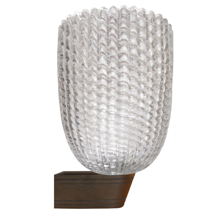 Pair of Barovier Fluted Glass Sconces