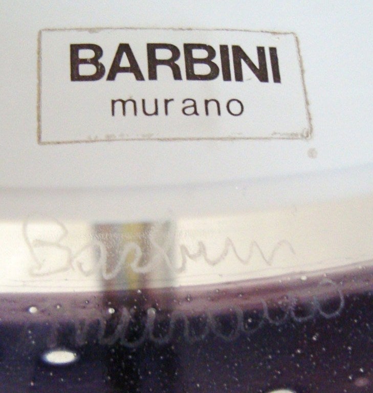 1980s Barbini Purple Murano Art Glass Table Lamp For Sale 4