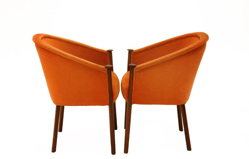 American Pair of Original Rare Sculptural Ward Bennett Chairs