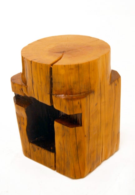 Organic Modern Brazilian Salvaged Peroba Wood Stools by Luis Pinto For Sale 1