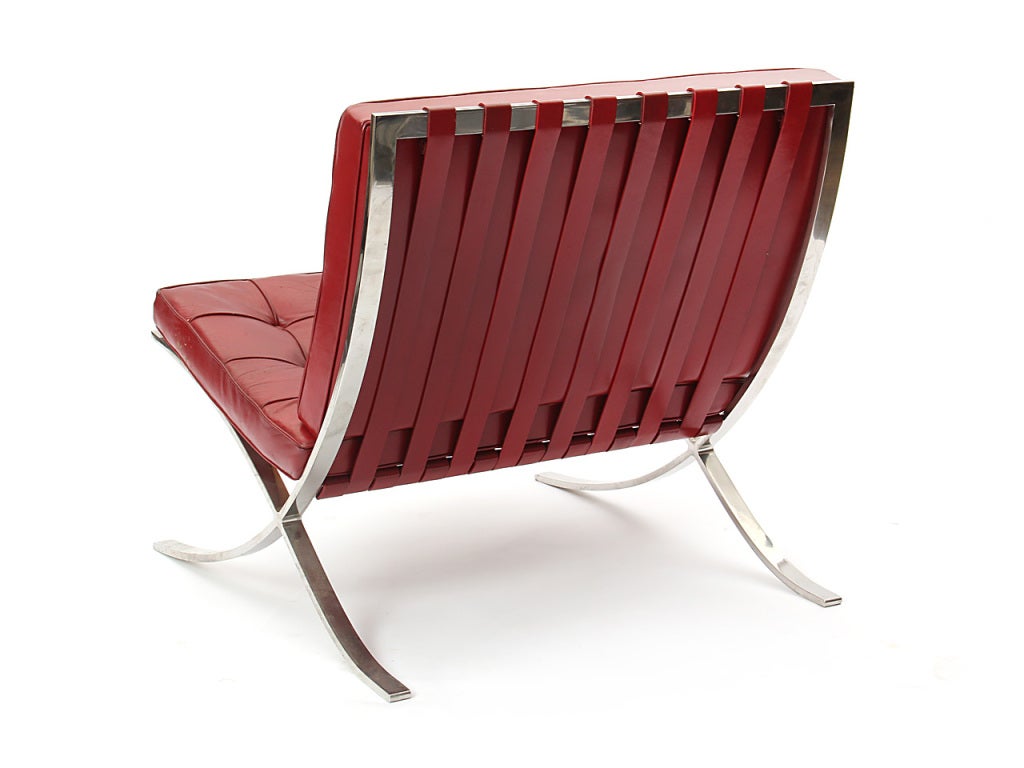 Stainless Steel Pair Of Barcelona Chairs By Ludwig Mies Van Der Rohe