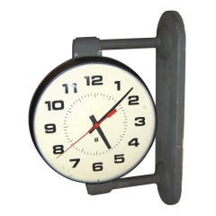 Vintage Big & Bold 1940's Double Sided School House Clock