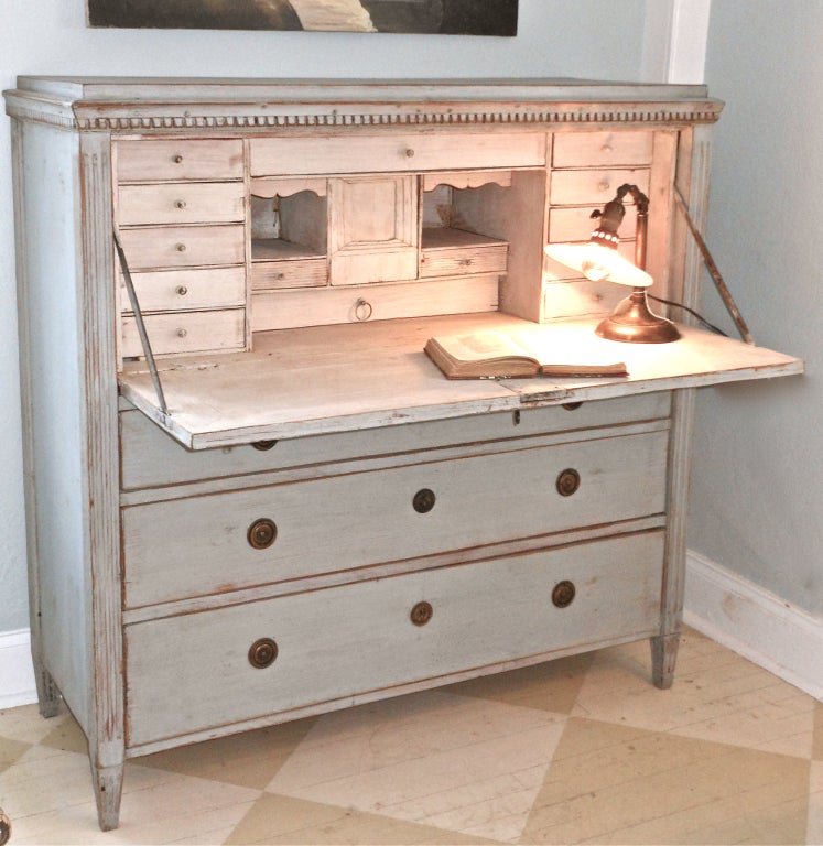 Painted Swedish Drop-Front Desk