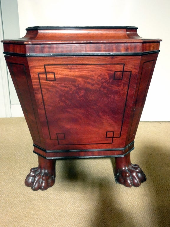 English Regency Cellarette with Lion's Paw Feet 1