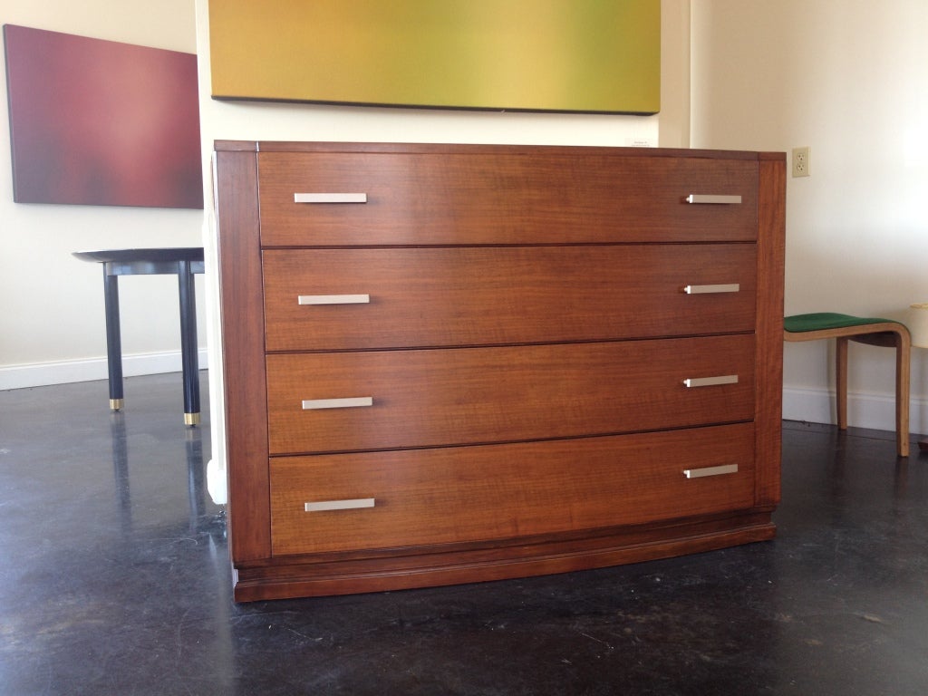 20th Century Gorgeous Bow Front Mahogany and Walnut Dresser
