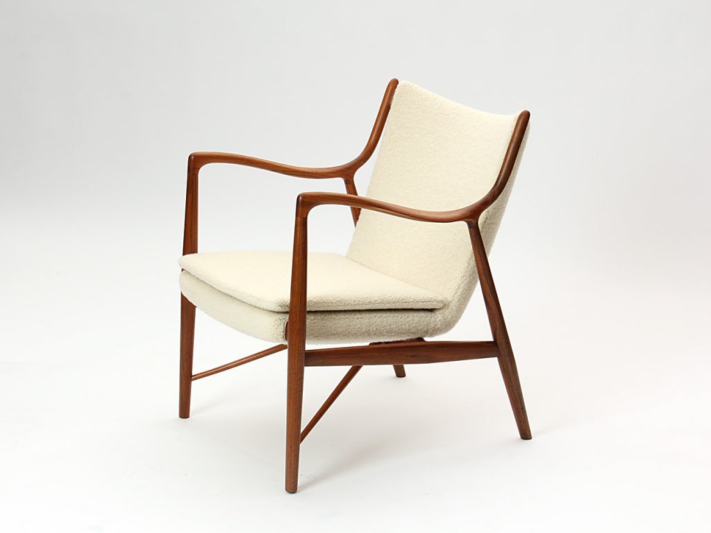 Mid-20th Century Rare walnut NV-45 armchairs by Finn Juhl