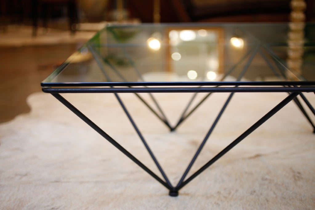 Metal and Glass Coffee Table by Paolo Piva In Good Condition In Austin, TX