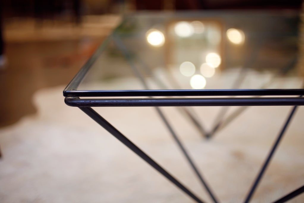 20th Century Metal and Glass Coffee Table by Paolo Piva