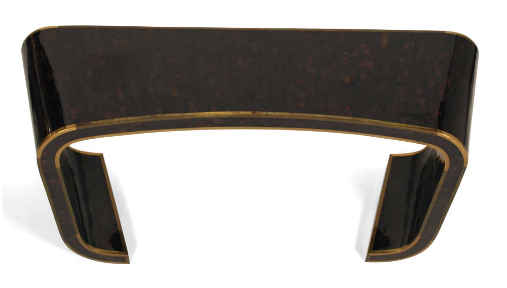 Philippine Penshell, Brass Waterfall Console Table by Maitland-Smith, Ltd.