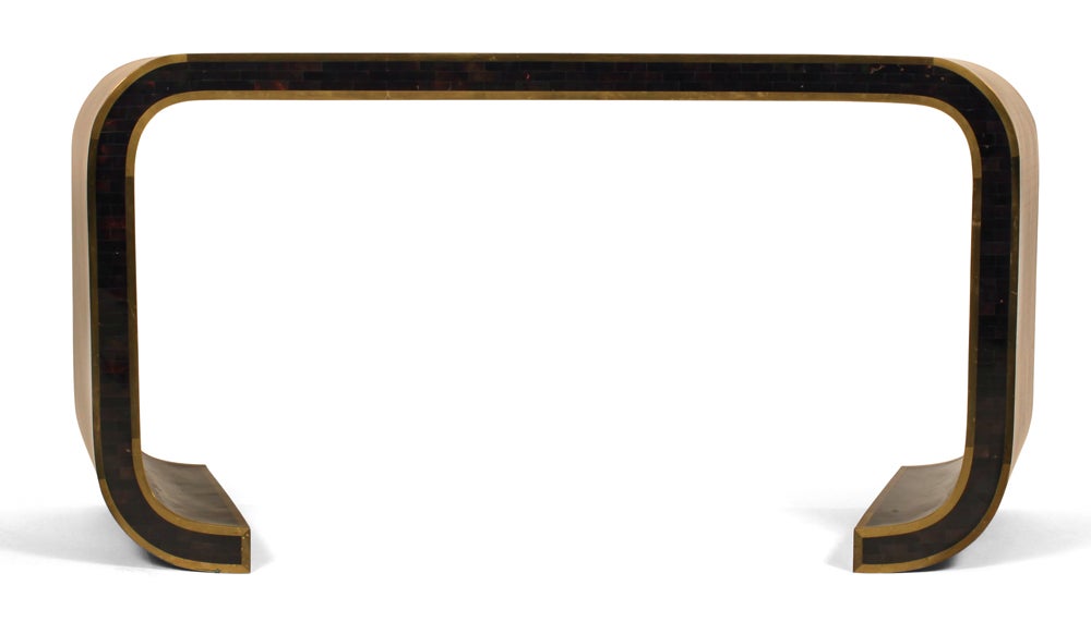 Late 20th Century Penshell, Brass Waterfall Console Table by Maitland-Smith, Ltd.