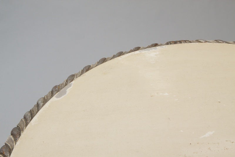 French White Tilt Top Table with Silver Gilt Edge 1