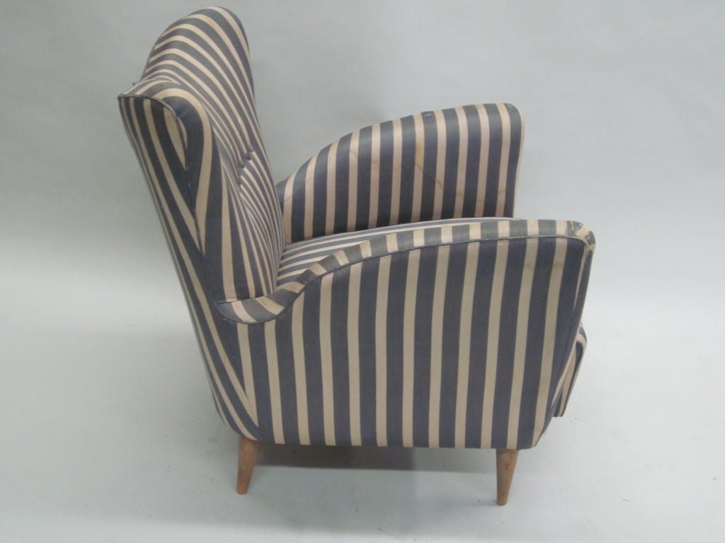 Pair of Italian Mid-Century Lounge Chairs in the Manner of Carlo Mollino 2