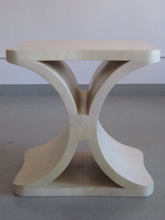 French Modern Neoclassical Parchment End or Side Table, Jean-Michel Frank In Good Condition For Sale In New York, NY