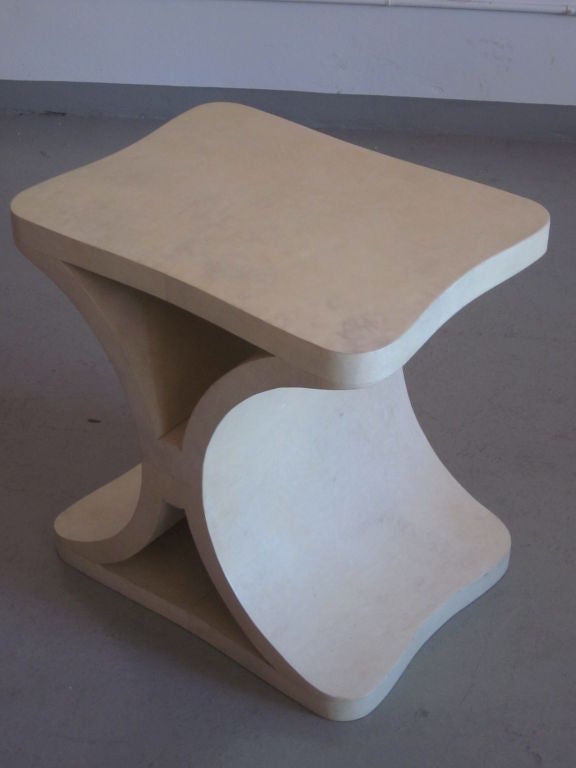 20th Century French Modern Neoclassical Parchment End or Side Table, Jean-Michel Frank For Sale