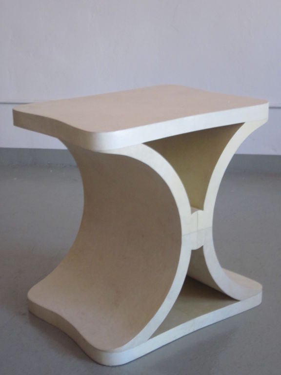 French Modern Neoclassical Parchment End or Side Table, Jean-Michel Frank For Sale 1