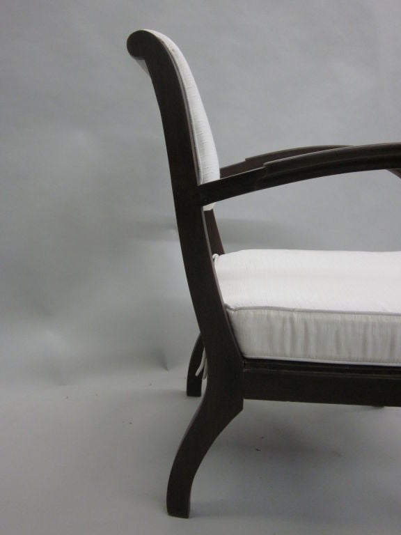 Pair of French Art Deco / Colonial Teak Lounge Chairs or Armchairs 4
