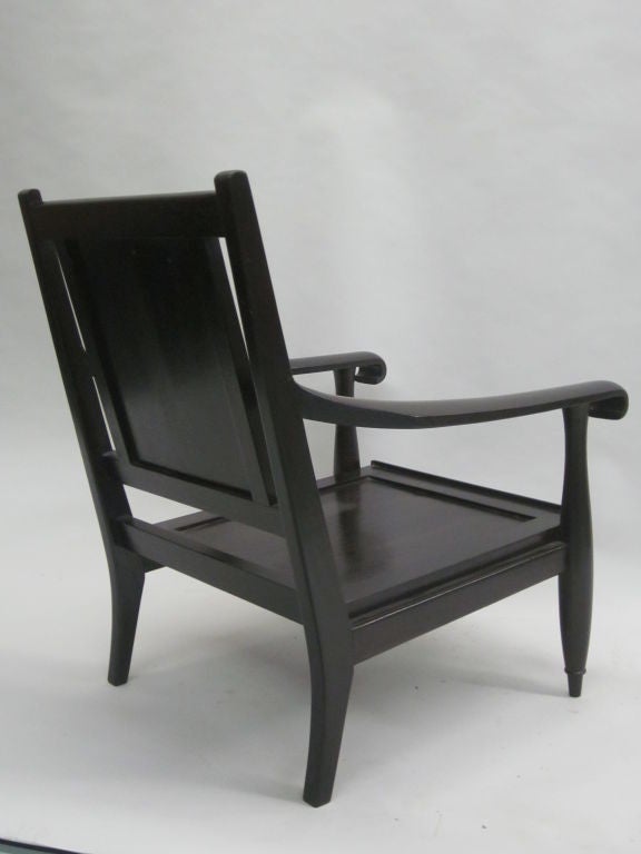 Mid-Century Modern Important Pair of Modern Neoclassical French Colonial Lounge Chairs