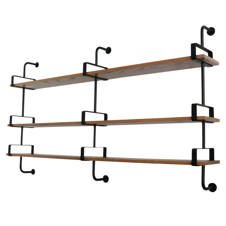 French Iron and Oak Wall Shelves 5