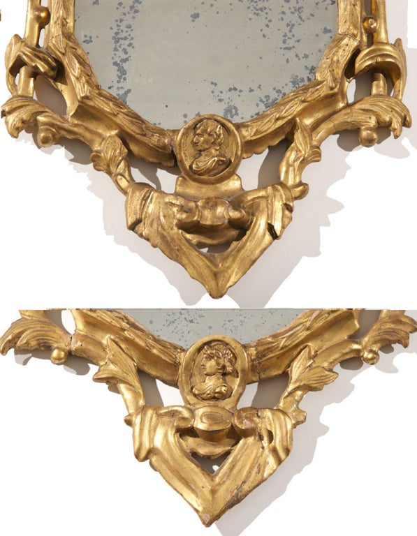 Pair of 18th Century Giltwood Mirrors with Farm Animal Figurines For Sale 5