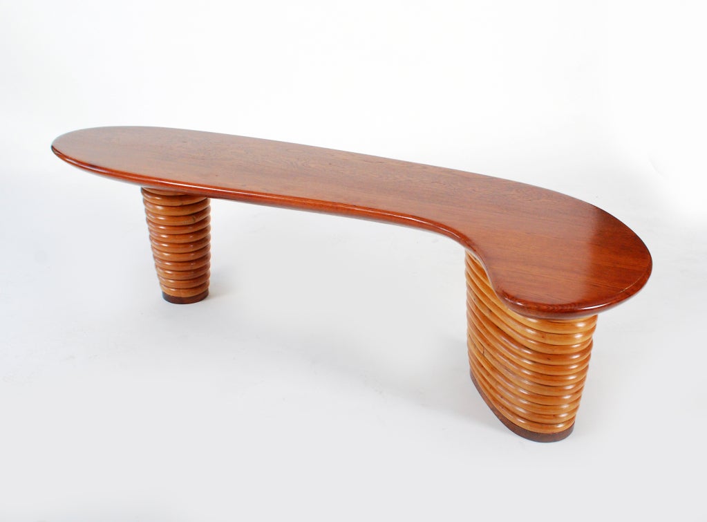 Rare Rattan Cocktail Table, Manner of Paul Frankl