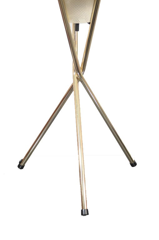 American Gerald Thurston for Lightolier Brass Tripod Lamp For Sale