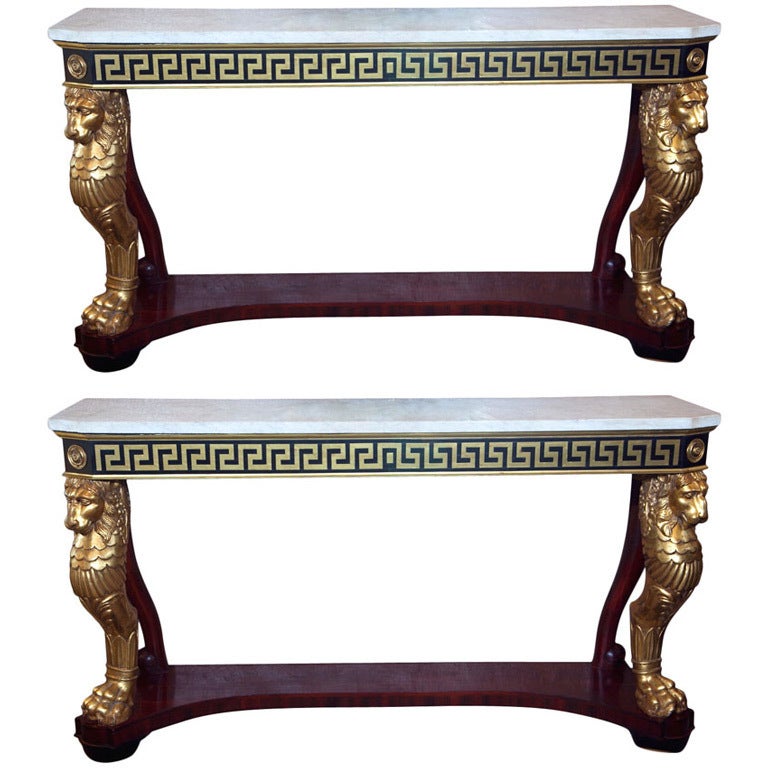 Extraordinary Pair of Neoclassical Consoles by Jansen