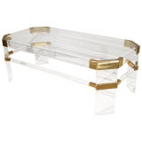 Glass And Lucite Coffee Table By Charles Hollis Jones