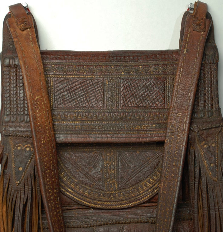 Antique Moroccan Leather Fez Bag 1