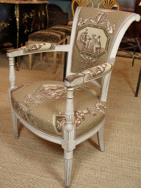 Pair of French Directoire Period Fauteuils In Good Condition For Sale In Pembroke, MA